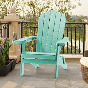 Apple Green Outdoor Plastic Folding Adirondack Chair Patio Fire Pit Chair for Outside