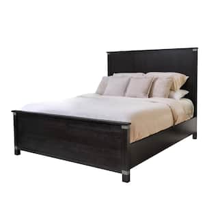 Rian Gray Chenille Channel Upholstered Frame Queen Platform Bed