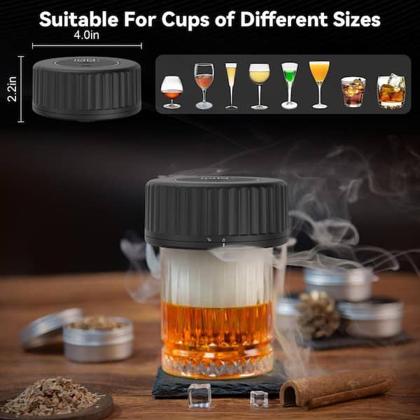 Lynzavix Black Electric Whiskey Smoker with 6 Wood Chip Flavors