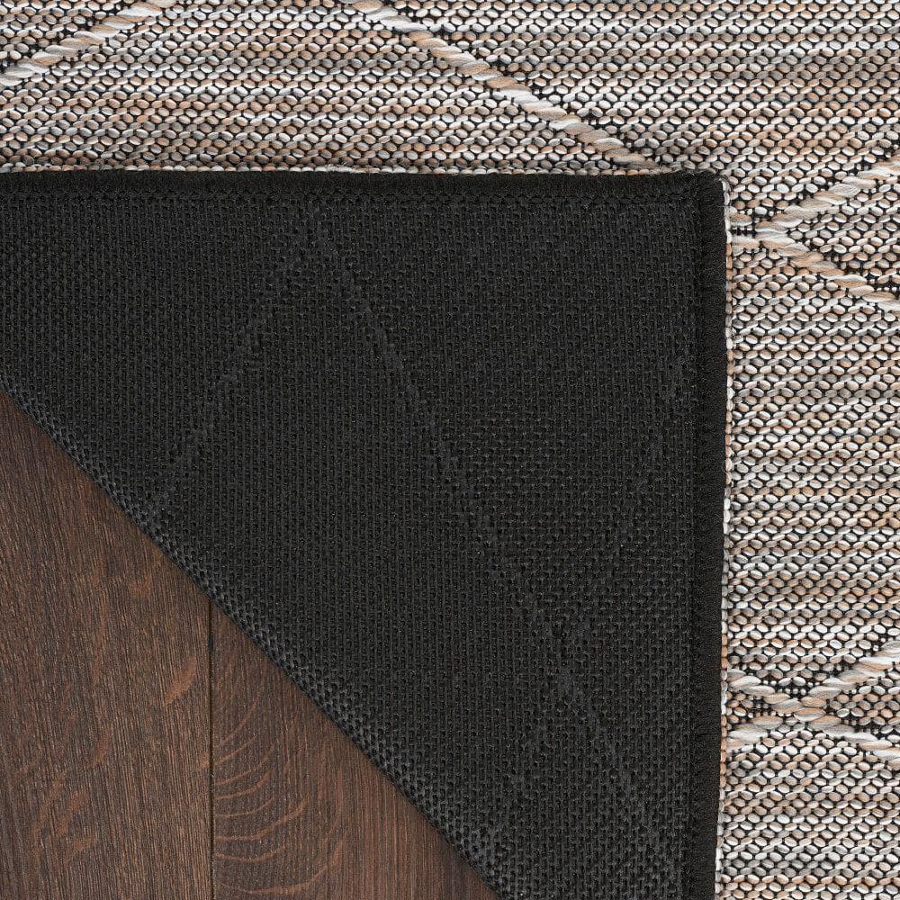 Grey Mocha Geometric Flat Woven Synthetic 10' x 14' Area Rug