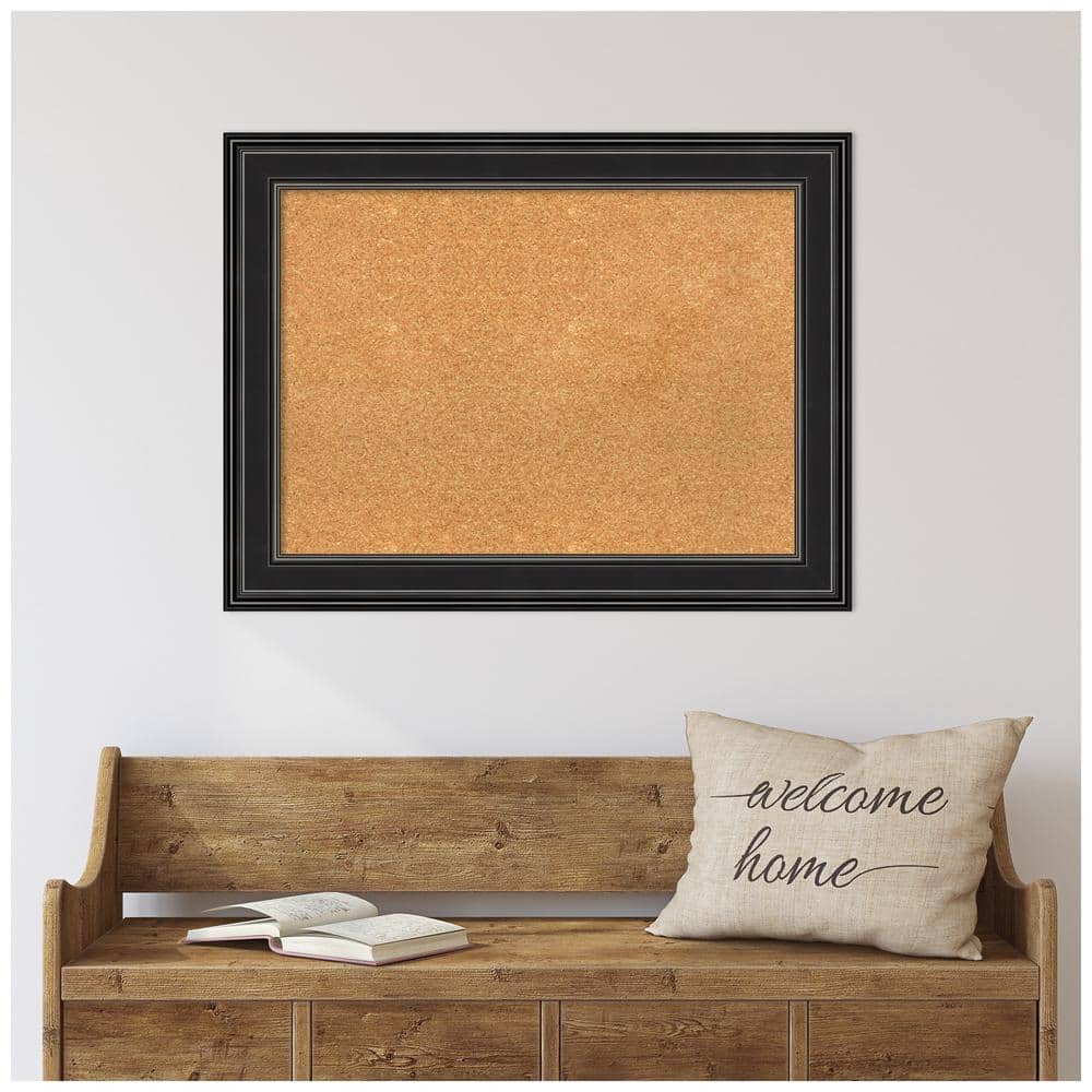 Amanti Art Black Framed Natural Cork Bulletin Board