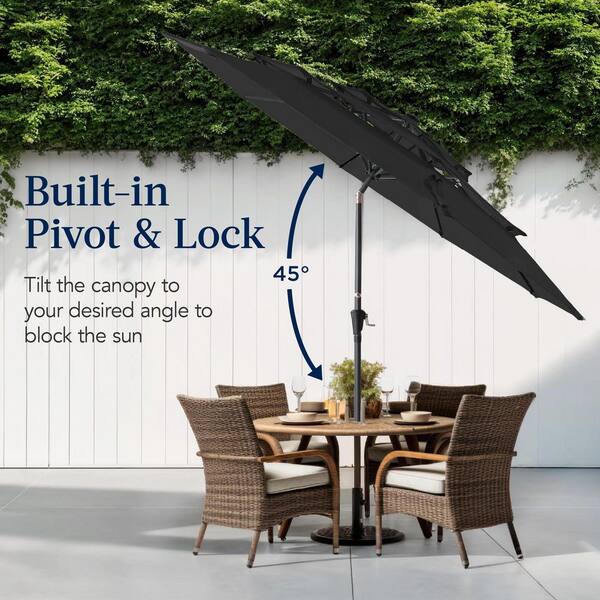 10 ft round patio umbrella 10ft 360 Degree Rotatable Aluminum Patio Umbrella With Round Canopy