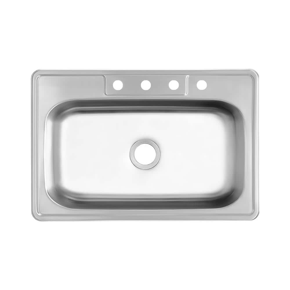 33 in. Drop-In Single Bowl 20-Gauge Stainless Steel Kitchen Sink price history on PriceWatchPro