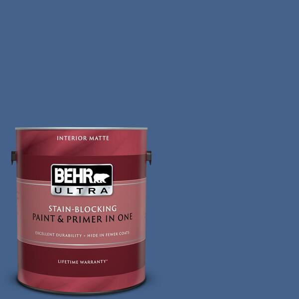 BEHR ULTRA 1 gal. #UL240-21 Mosaic Blue Matte Interior Paint and Primer in One