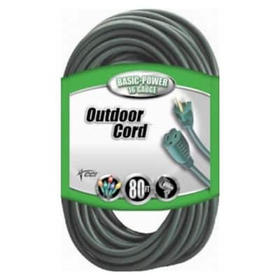 80 ft. 16/3 SJTW Outdoor Light-Duty Extension Cord