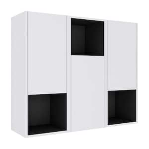 Modern 35.43 in. W x 9.81 in. D x 29.5 in. H Bathroom Storage Wall Cabinet in White