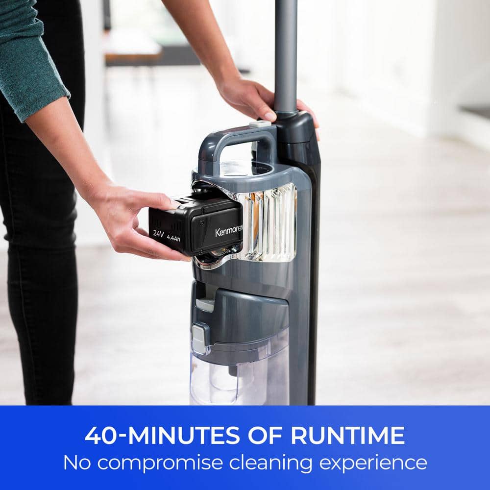 Black Cordless Upright Vacuum with HEPA Filter for Pets