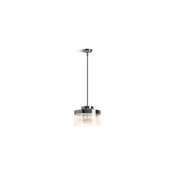 KOHLER Purist 2-Light Titanium Shaded Pendant Light with Glass Shade