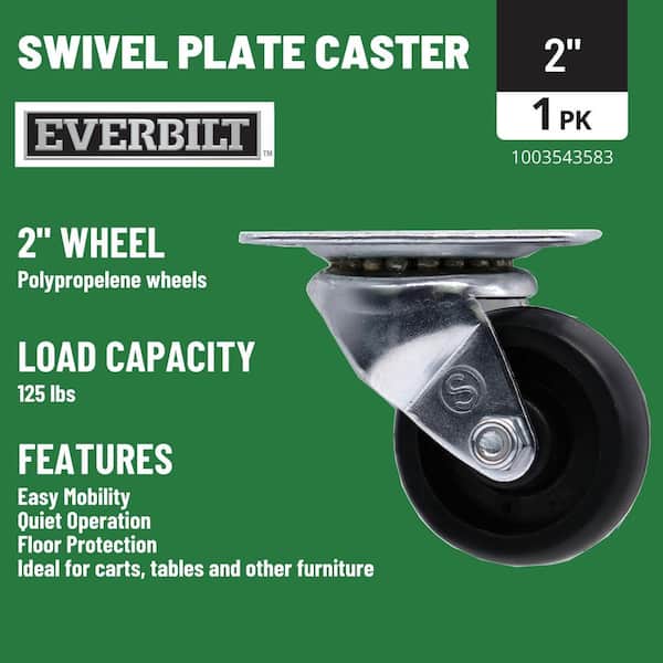 Capacity one Swivel Steel Casters 600-Lb -  2in. 