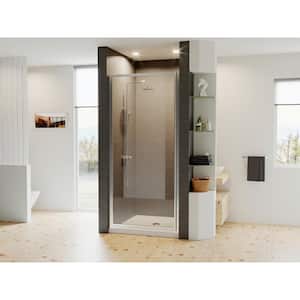 Coastal Shower Doors Paragon 32 In To 32 75 In X 66 In Framed Continuous Hinged Shower Door In Brushed Nickel With Aquatex Glass P32 66n A The Home Depot