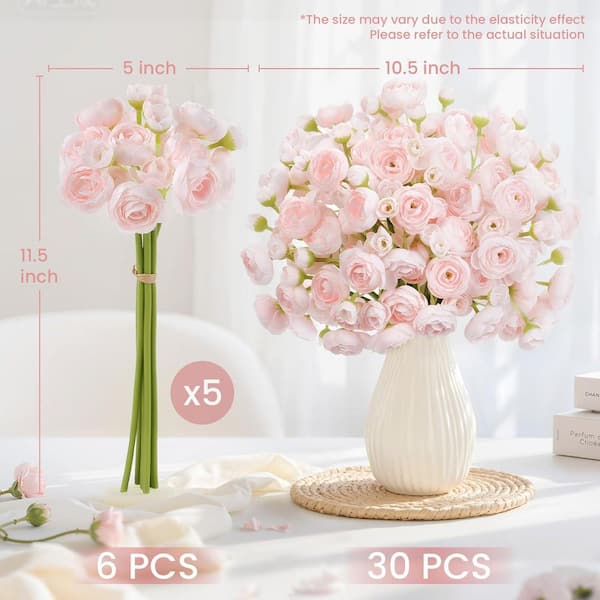 11.5 in. Pink Indoor/Outdoor Artificial Rose Flower-30Pcs UM1KU201