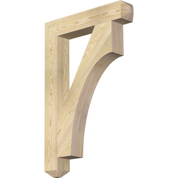 Ekena Millwork 4 in. x 36 in. x 24 in. Douglas Fir Westlake Craftsman Rough Sawn Bracket