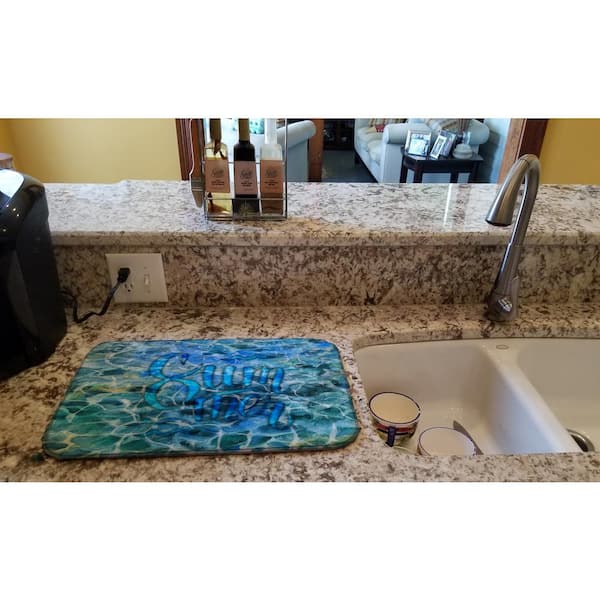 Rubber Mat for Drying Dishes Super Absorbent Kitchen Mats Marble