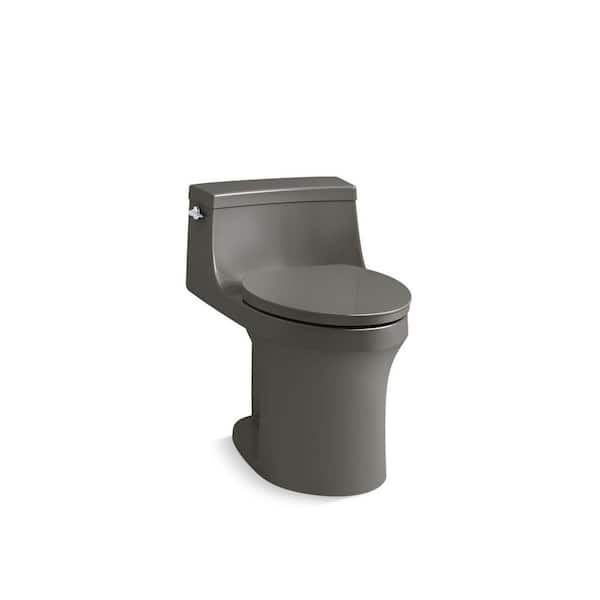 San Souci 12 in. 1-Piece 1.28 GPF Single Flush Elongated Toilet in Thunder Grey