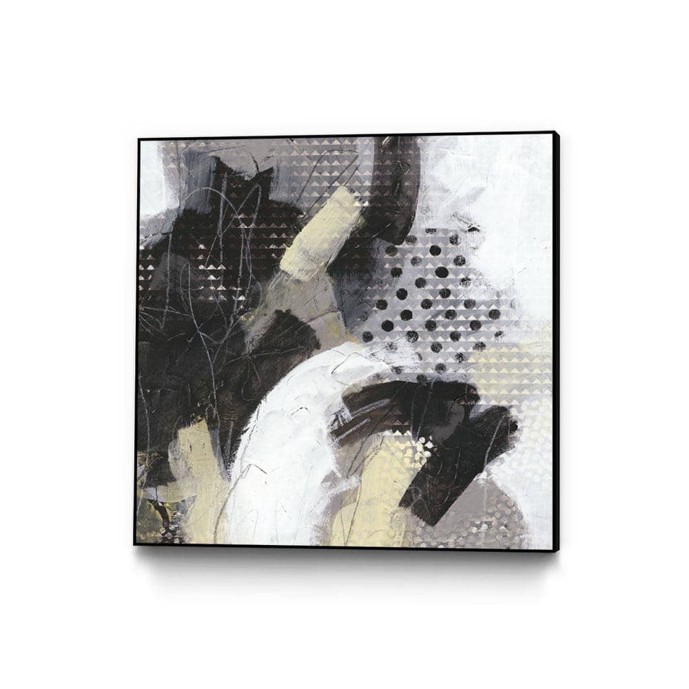 Contemporary abstract patchwork leather wall art on canvas