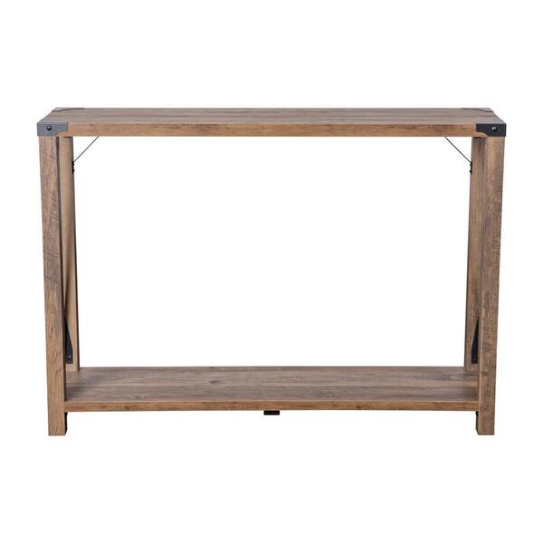 TAYLOR + LOGAN 12 in. Rustic Oak Rectangle Engineered Wood Console