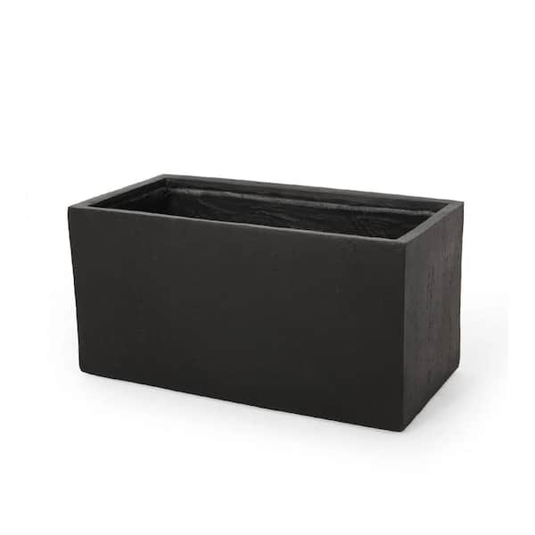 Unbranded Black Outdoor Magnesium Oxide Large Square Planter 31.25 in. x 15.75 in. x 16 in.