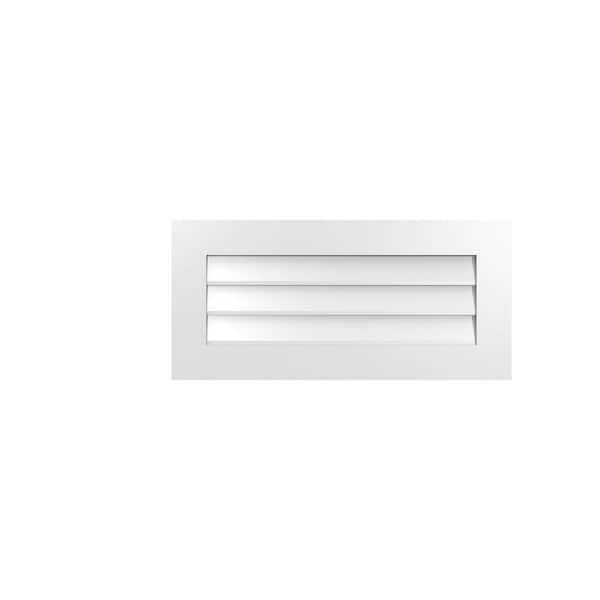 Ekena Millwork 34 in. x 16 in. Vertical Surface Mount PVC Gable Vent: Decorative with Standard Frame