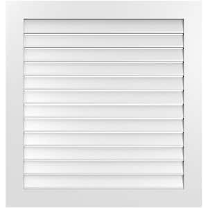 38 in. x 40 in. Vertical Surface Mount PVC Gable Vent: Functional with Standard Frame