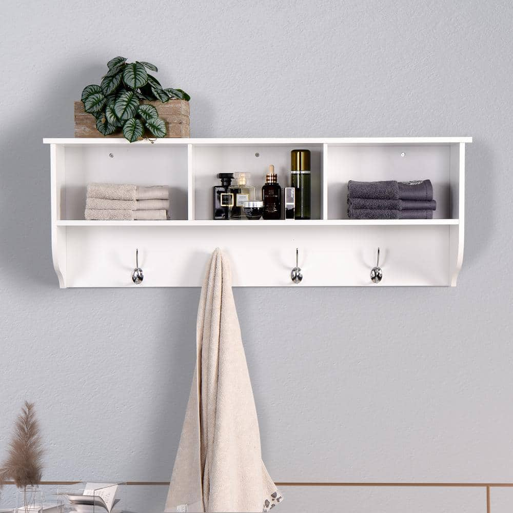 FUNKOL 24.75 in W x 7.5 in D x 30.25 in H Bathroom Storage Wall Cabinet in  White with Mirror 2 Adjustable Shelf 3 Rattan Basket LML-C-09067 - The Home  Depot