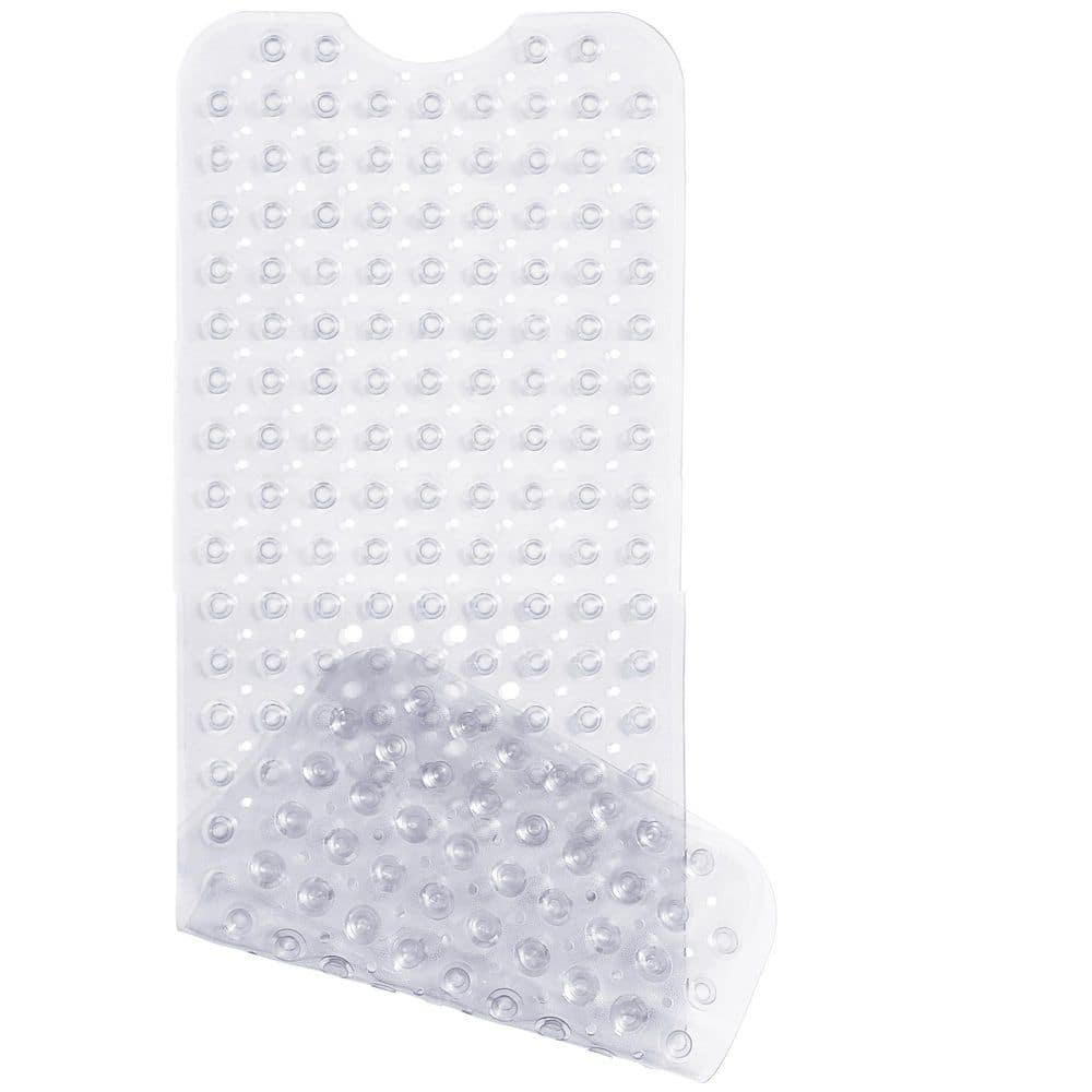 40 in. x 16 in. Non Slip Bath Mat in Clear, Extra Long Shower Mat with Drain Holes, Machine Washable Strong Suction Cups price history on PriceWatchPro