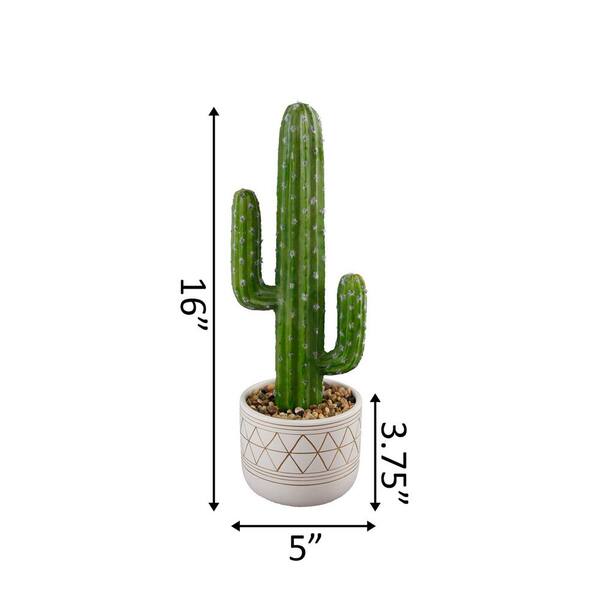 Flora Bunda 15 In Tall Faux Cactus Garden In 8 In Hand Painted Ceramic Planter Cs1943e The Home Depot