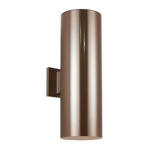 Outdoor Cylinder Collection 2-Light Bronze Outdoor Wall Lantern Sconce
