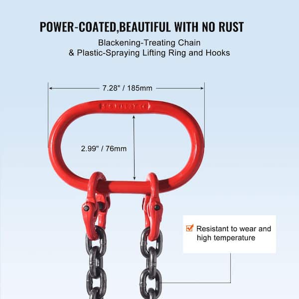Chain Sling - 5/8" X 6' Double Leg With Sling Hooks And Adjusters