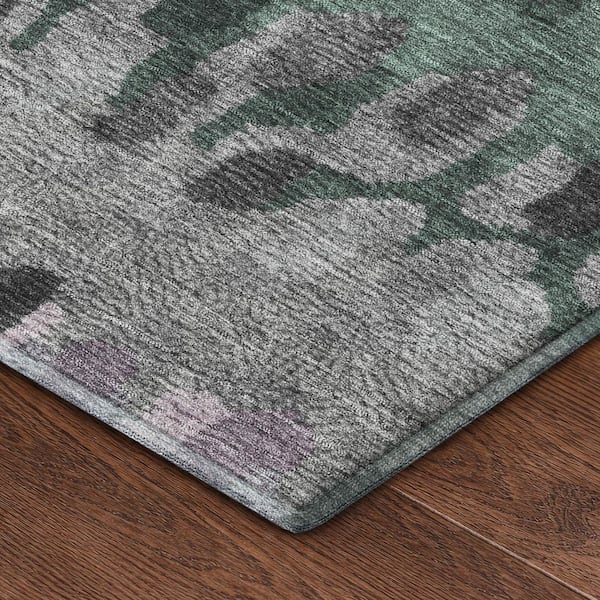 Mayfield Premium Machine Washable Abstract AMF2529 Plum 8 ft. x 10 ft. Area Rug