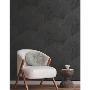 Black Dotted Maze Metallic Non-pasted Non-Woven Paper Wallpaper