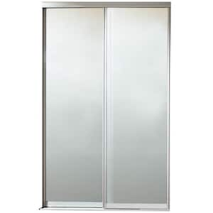 Contractors Wardrobe 60 in. x 81 in. Aurora Brushed Nickel Aluminum Frame  Mirrored Interior Sliding Closet Door AUR-6081BN2R - The Home Depot