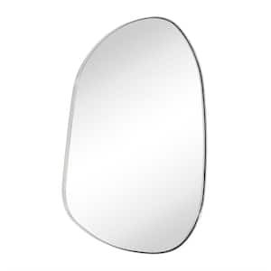 Bertlinde 36 in. W x 26 in. H Novelty/Specialty Irregular Metal Framed Wall Mount Bathroom Vanity Mirror in Nickel