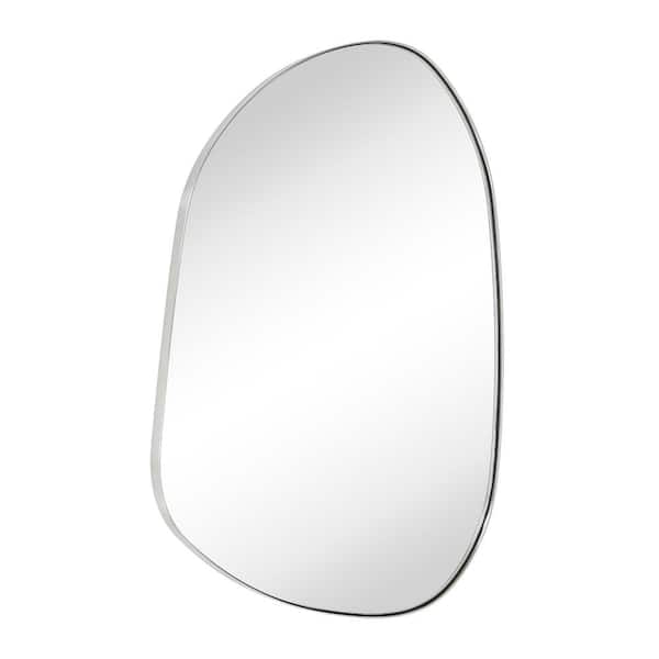 TEHOME Bertlinde 36 in. W x 26 in. H Novelty/Specialty Irregular Metal Framed Wall Mount Bathroom Vanity Mirror in Nickel