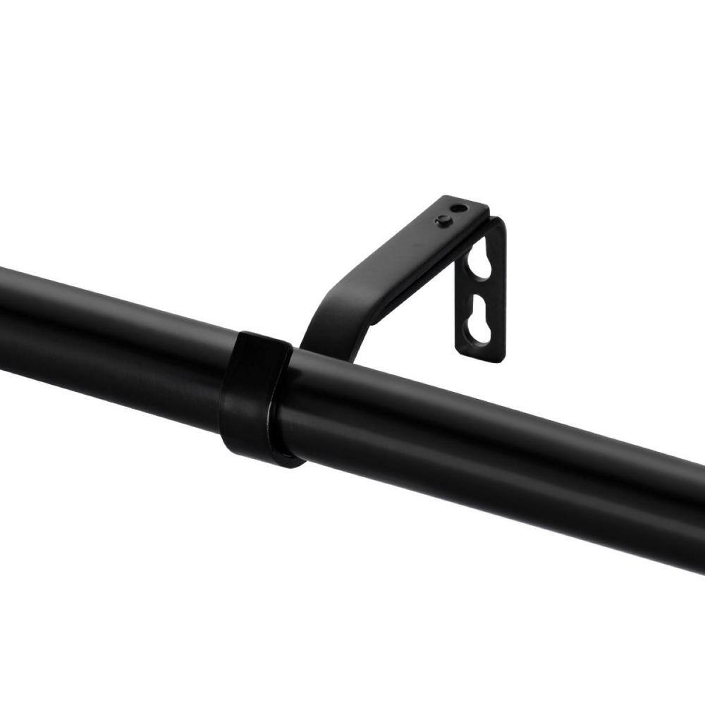 Matte Black 66"-120" Drapery Rod with Sphere Finials