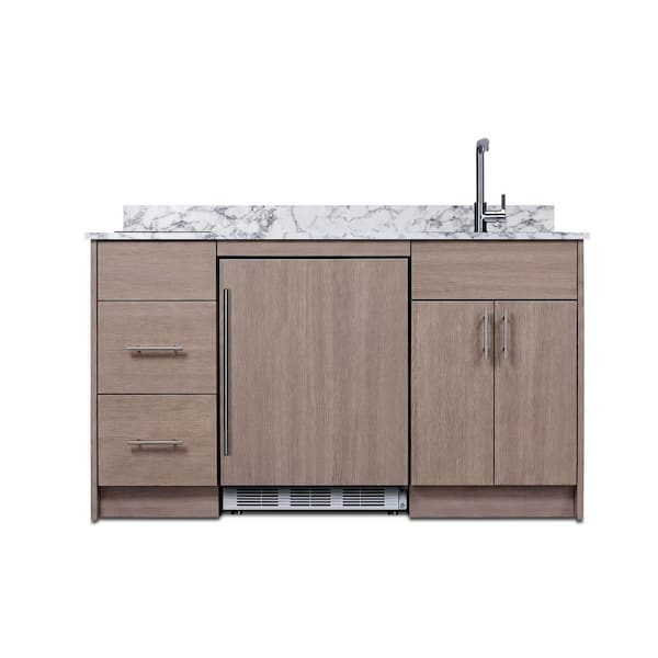 63 in. Compact Kitchen in Wood Look