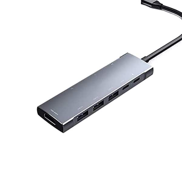Lukyamzn USB C HUB 9-in-1 Adapter for iPad Pro Air Mini Docking Station with 4K HDMI USB-C PD SD TF USB 3.0 Audio Jack