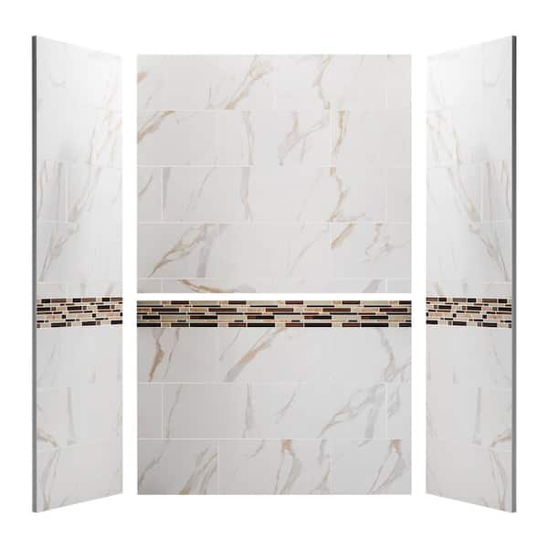 LTMATE 60 in. W x 96 in. H x 32 in. D 4-piece Glue up Alcove Shower Wall Surround in Matte Finish