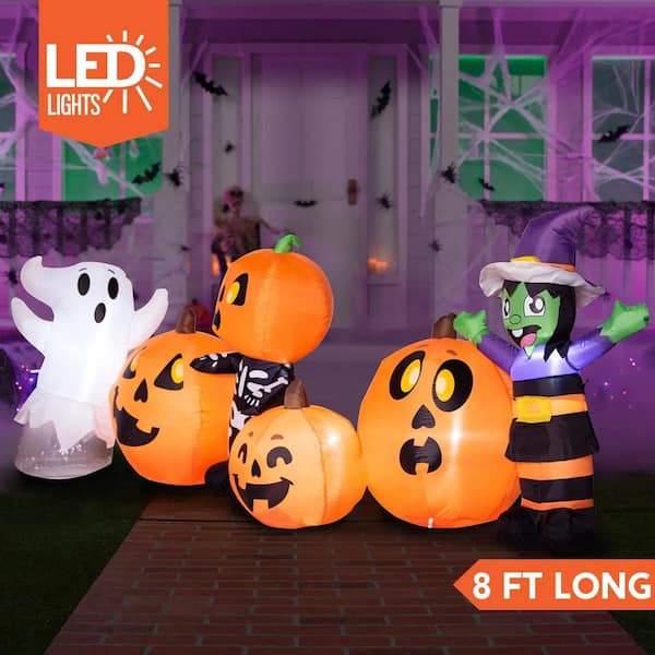 Halloween Airflowz 8 ft Long Inflatable Pumpkin Patch 7 Pumpkins factory Lights Up Fall