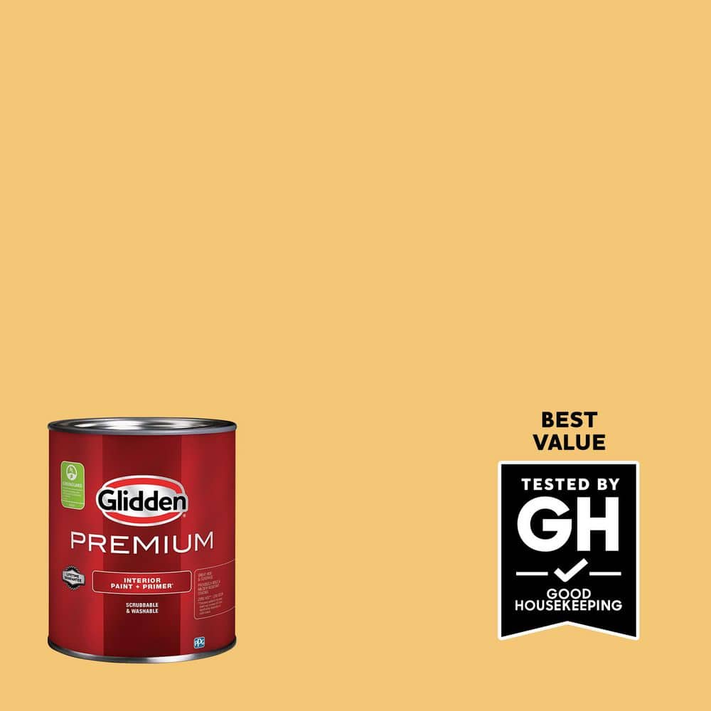 Glidden Premium 1 qt. PPG1209-4 Yukon Gold Flat Interior Latex