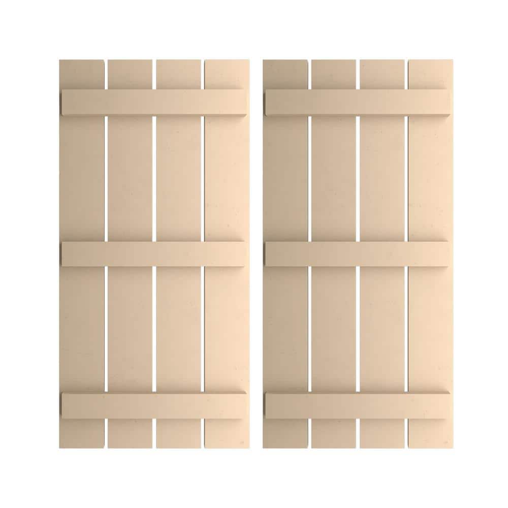 23.5 in. x 72 in. Timberthane Polyurethane 4-Board Spaced Board-n-Batten Smooth Faux Wood Shutters Pair price history on PriceWatchPro