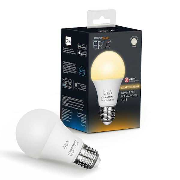 AduroSmart ERIA 60-Watt Equivalent A19 Dimmable CRI 90+ Wireless Smart LED Light Bulb Soft White