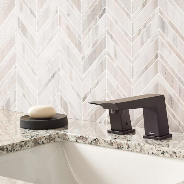 Palisandro Chevron 12 in. x 12 in. x 0.38 in. Polished Marble Mesh-Mounted Mosaic Floor and Wall Tile (10 sq. ft./Case)