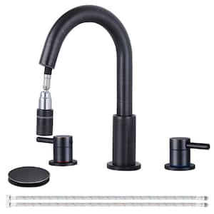 8 in. Widespread 2-Handle Bathroom Sink Faucet with Pop-up Drain and 360° Swivel Spout in Oil Rubbed Bronze