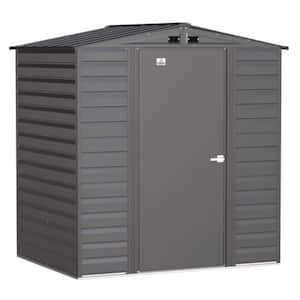 Select 6 ft. W x 5 ft. D Charcoal Metal Shed 27 sq. ft.