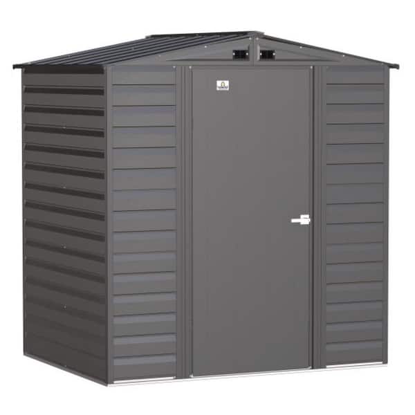 Arrow Select 6 ft. W x 5 ft. D Charcoal Metal Shed 27 sq. ft.