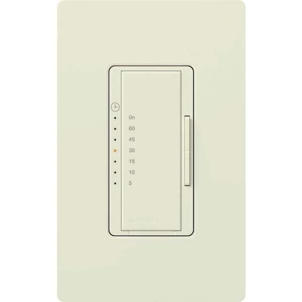 Lutron Maestro Countdown Timer Switch for Fans and Lights, 3A Fan/150W LED, Single-Pole/Multi-Location, Biscuit (MA-T51MN-BI)