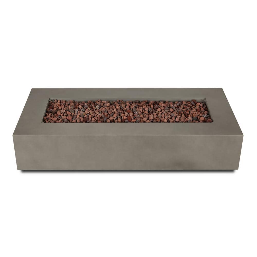 Aegean 70" Mist Gray Gas Fire Pit Table with Conversion Kit