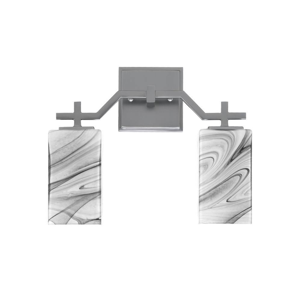 Bridgewater 13.5 in. 2 Light Vanity Light Graphite with 3.5 in. Square Onyx