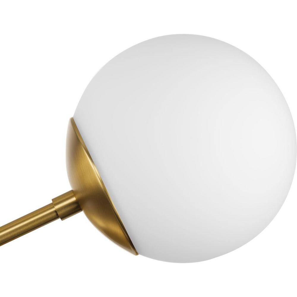 Haas 33.5" Brushed Bronze Chandelier with Opal Glass Globes