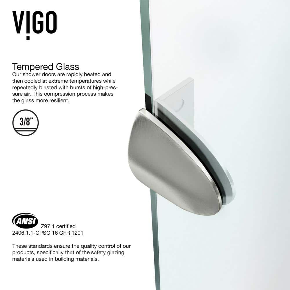 Verona 42" Frameless Neo-Angle Shower Enclosure with Clear Glass and Brushed Nickel Hardware